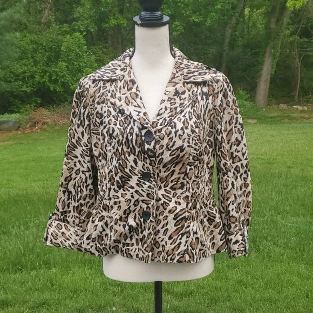 Sunny Taylor Animal Print Lightweight Blazer Jacket